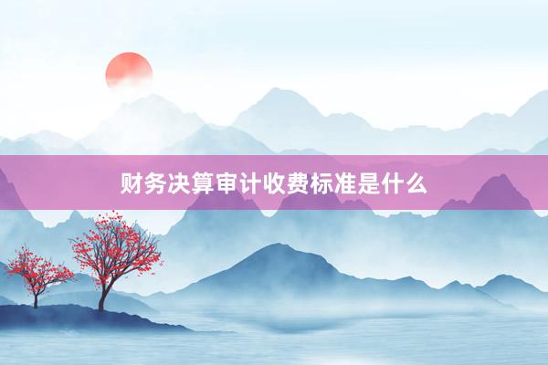 财务决算审计收费标准是什么